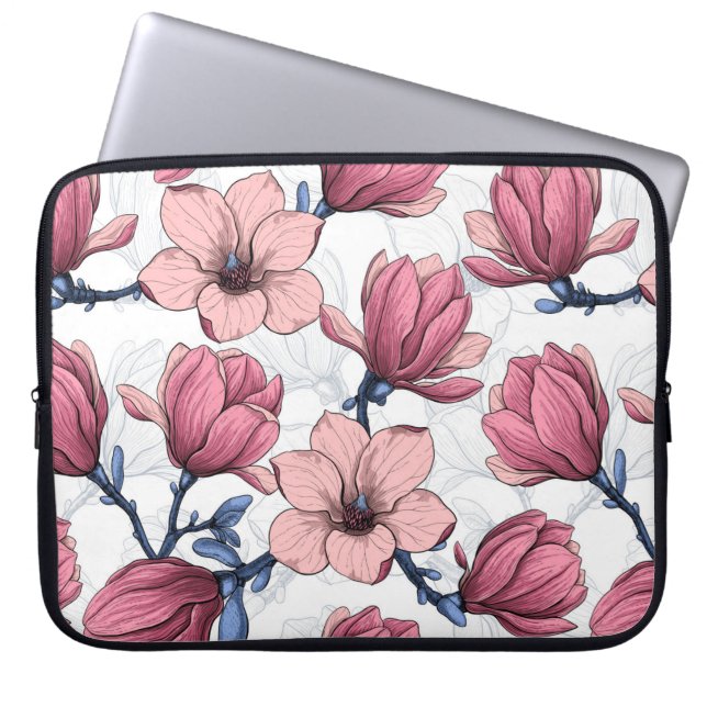 Magnolia garden 2 laptop sleeve (Front)