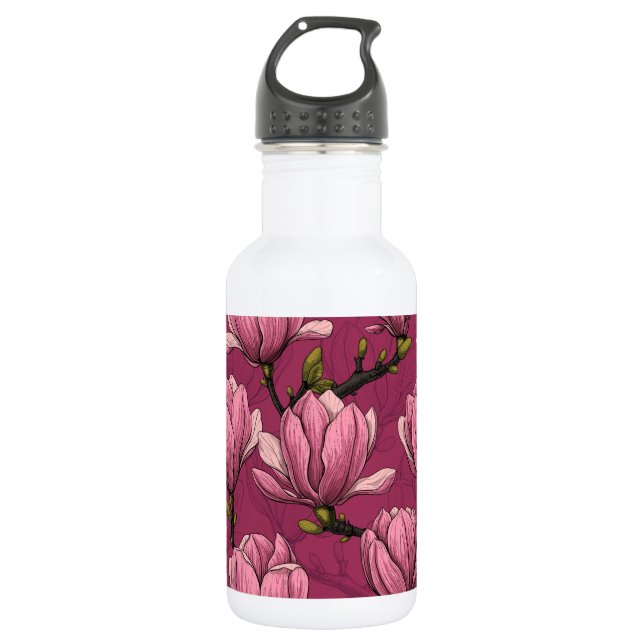 Magnolia garden 532 ml water bottle (Front)