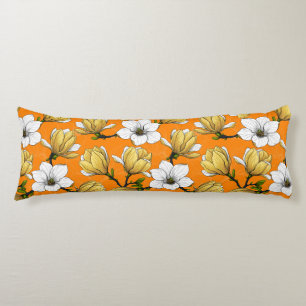 Magnolia garden in yellow body cushion