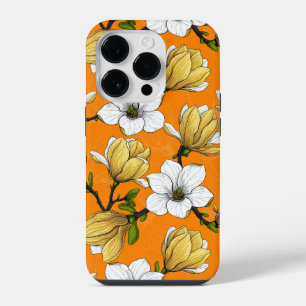 Magnolia garden in yellow iPhone 14 pro case