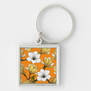 Magnolia garden in yellow key ring