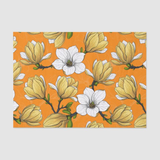 Magnolia garden in yellow tissue paper (Front)