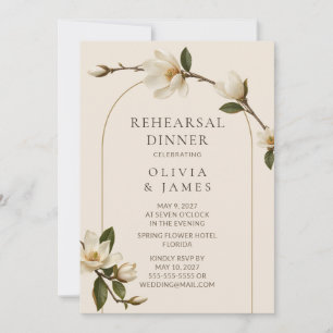 Magnolia Gold Arch Rehearsal Dinner Invitation