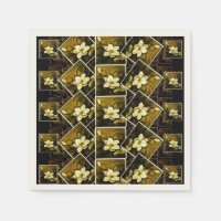Magnolia Grandiflora Elegant Framed Mashup Napkins