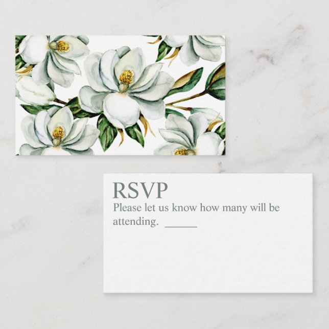 Magnolia Greenery Bridal Shower Enclosure Card (Front/Back)
