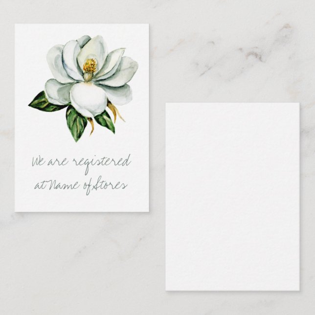 Magnolia Greenery Bridal Shower Enclosure Card (Front/Back)