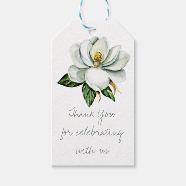 Magnolia Greenery Bridal Shower Gift Tags (Front)