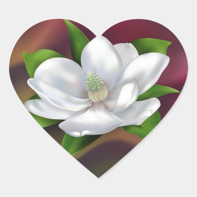 Magnolia Heart Sticker (Front)