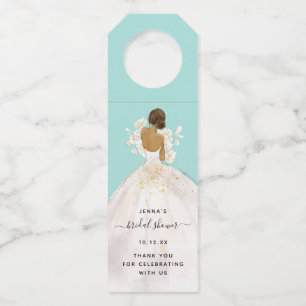 Magnolia Illustrated Bride Bridal Shower Bottle Ha Tag