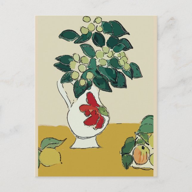 Magnolia in Vase, after Matisse Postcard (Front)