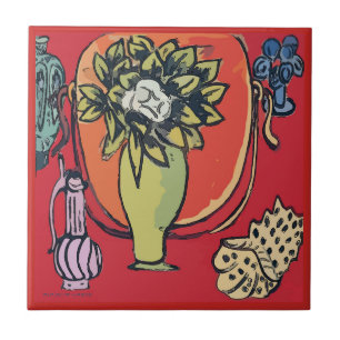 Magnolia in Vase, after Matisse Tile