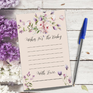 Magnolia Lavender Wishes For The Baby Shower Game