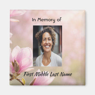 Magnolia Memorial Prayer Card Photo Keepsake Magnet