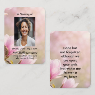 Magnolia Memorial Prayer Photo Keepsake Business Card