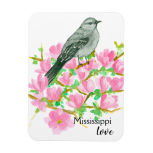 Magnolia Mississippi Love Mockingbird  Magnet