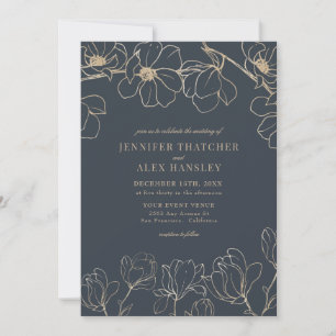 Magnolia   Modern Elegant Simple Floral Wedding In Invitation