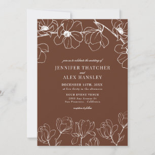 Magnolia   Modern Elegant Simple Floral Wedding Invitation