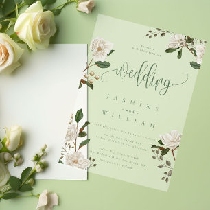 Magnolia Modern Wedding  Acrylic Invitations