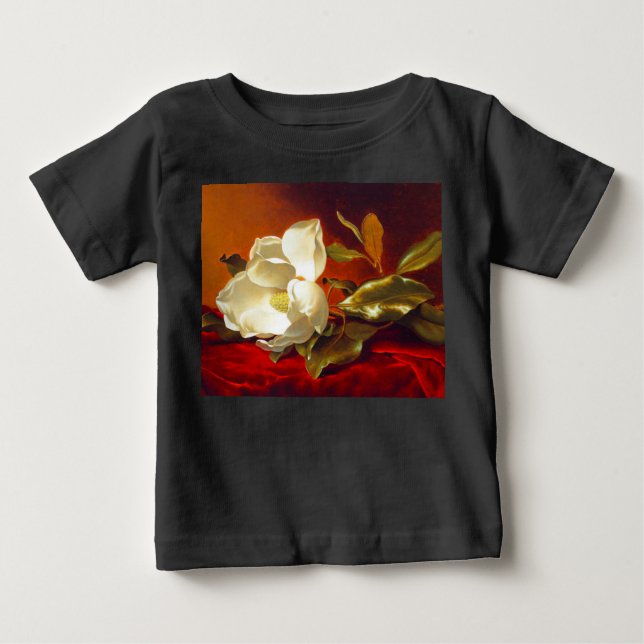 Magnolia on Red Velvet Martin Johnson Heade Baby T-Shirt (Front)