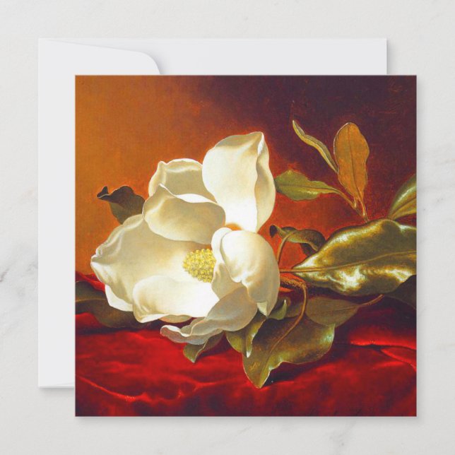 Magnolia on Red Velvet Martin Johnson Heade Invitation (Front)