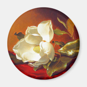 Magnolia on Red Velvet Martin Johnson Heade Magnet