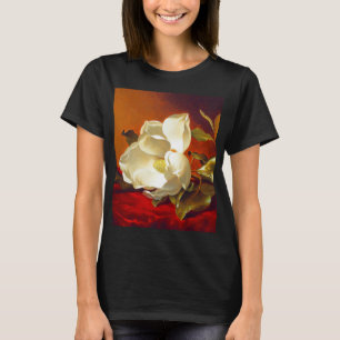 Magnolia on Red Velvet Martin Johnson Heade T-Shirt