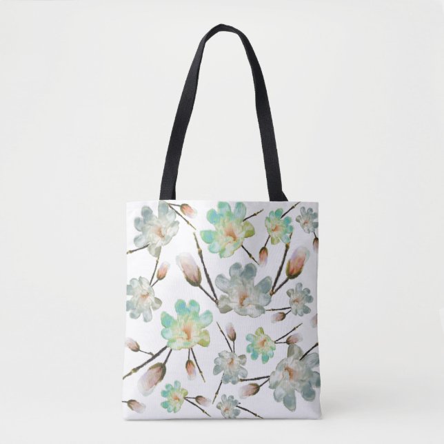 Magnolia Pattern All Over Tote Bag (Front)