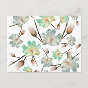 Magnolia Pattern Blank Post Card