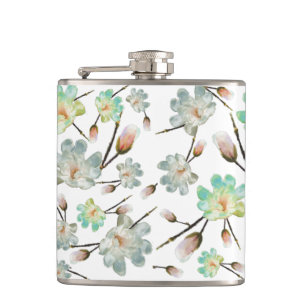 Magnolia Pattern Flask