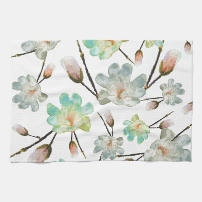 Magnolia Pattern Kitchen Towel (Horizontal)