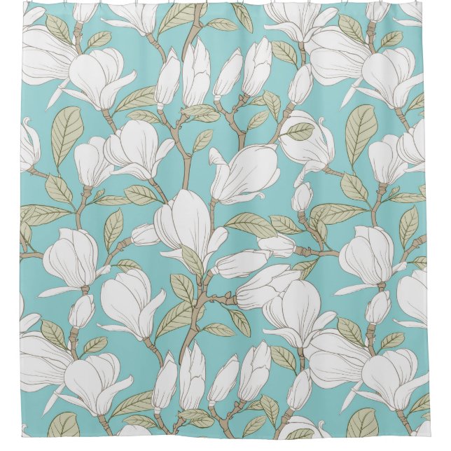 Magnolia Pattern Shower Curtain (Front)