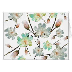 Magnolia Pattern Thank you Notecard