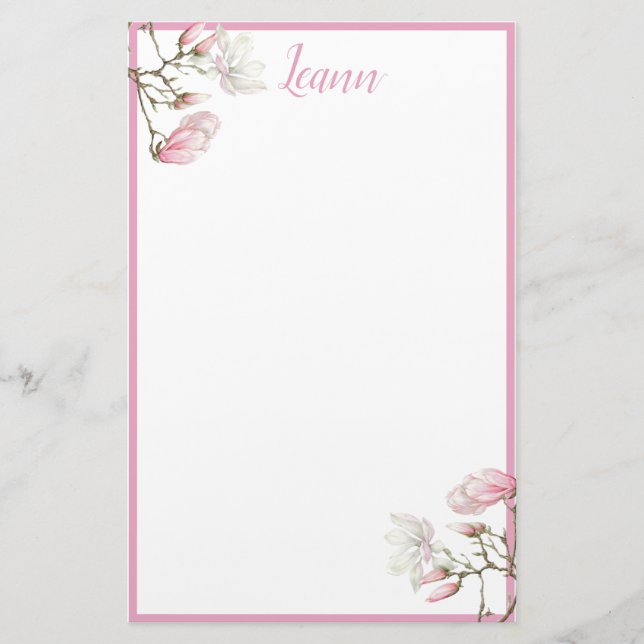 Magnolia Personalised  Stationery (Front)