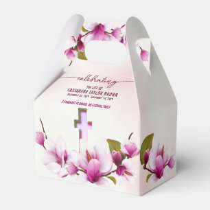 Magnolia Pink Floral Funeral Favour Box