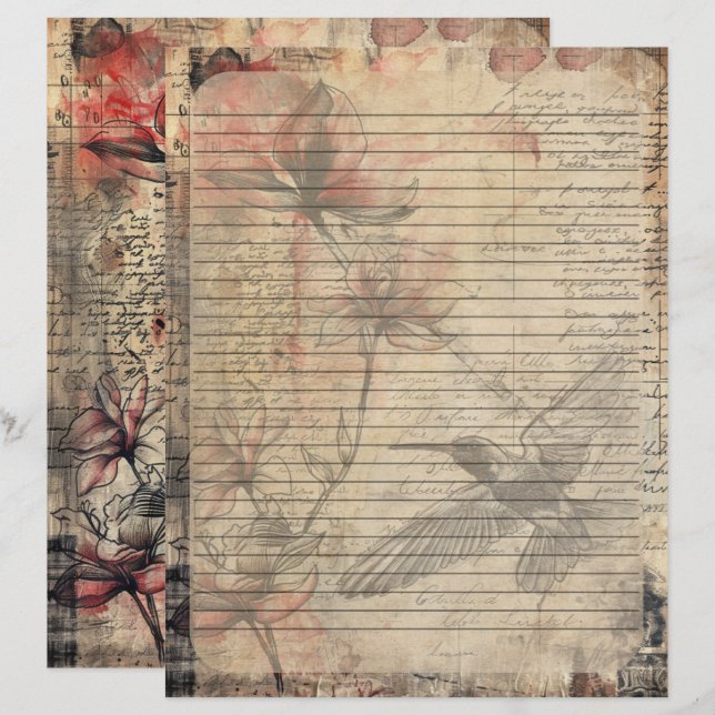 Magnolia Plant Old Manuscript  Custom Letterhead (Front/Back)