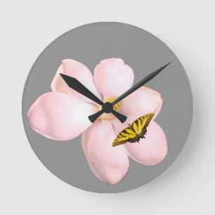 Magnolia Print, Value Poster Paper (Semi-Gloss) Round Clock