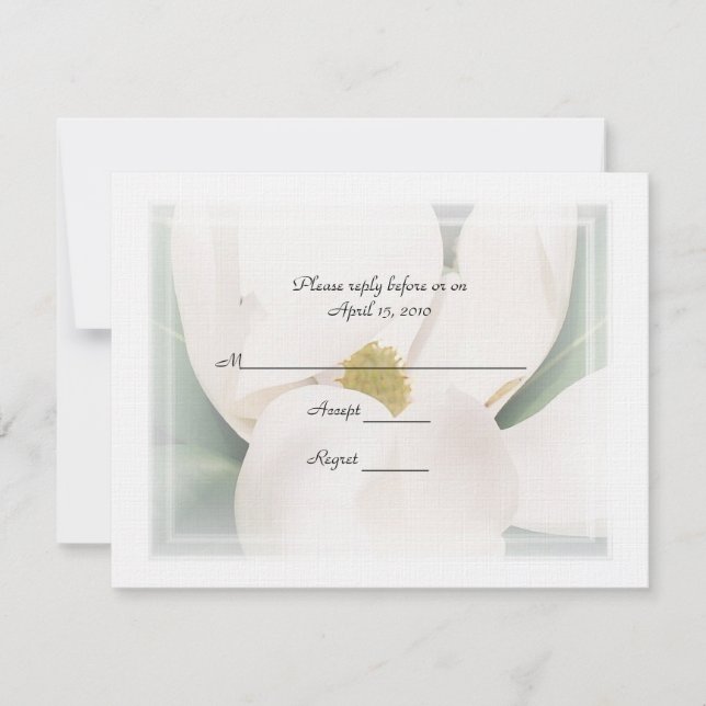 Magnolia R.S.V.P Wedding Invitations (Front)