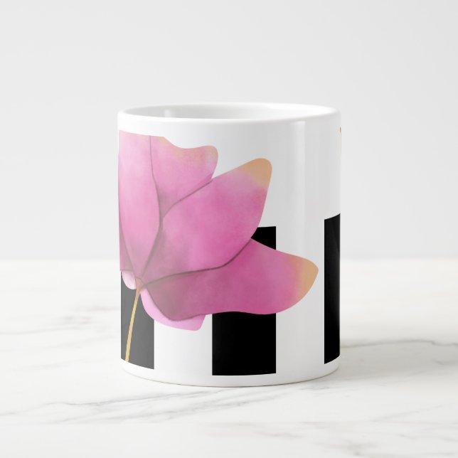 Magnolia Rosé Modern Floral Design Large Coffee Mug (Front)