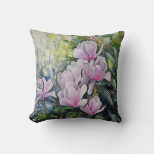 Magnolia Serenity – Floral Art by Lukian Cushion
