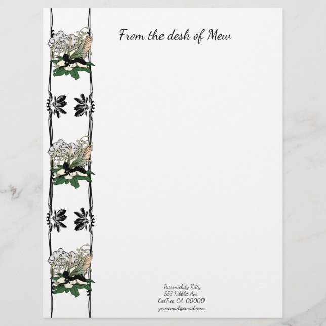 Magnolia Shadow Fairy Custom Letterhead (Front)