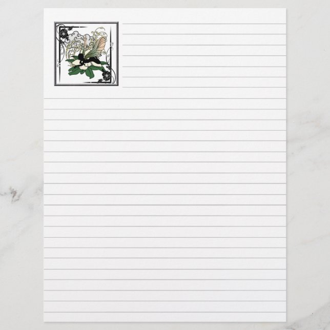 Magnolia Shadow Fairy Custom Letterhead (Front)