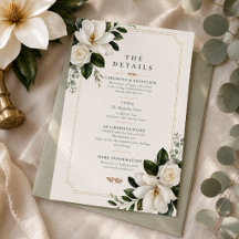 Magnolia Southern Charm Wedding Details Card