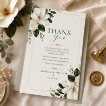 Magnolia Southern Charm Wedding Thank You Card