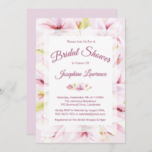 Magnolia Spring Floral Bridal Shower Invitations