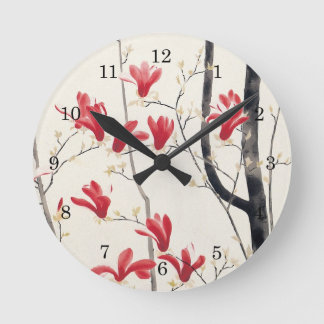 Magnolia Tree by Kobayashi Kokei, Japanese Art Round Clock