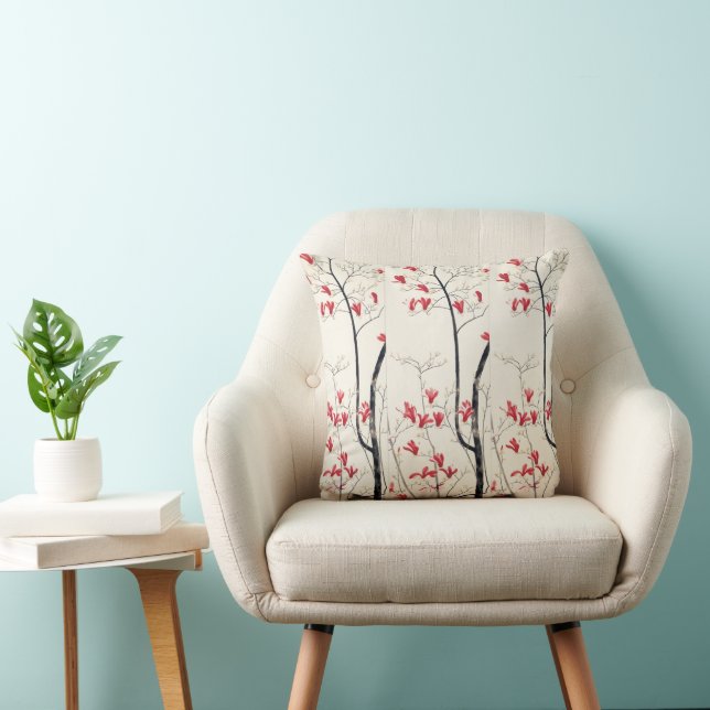 Magnolia Tree by Kobayashi Kokei, Vintage Nature Cushion (Chair)
