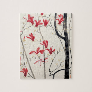 Magnolia Tree by Kobayashi Kokei, Vintage Nature Jigsaw Puzzle