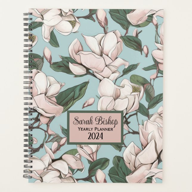 Magnolia Tree Custom Yearly Planner Hardcover (Front)