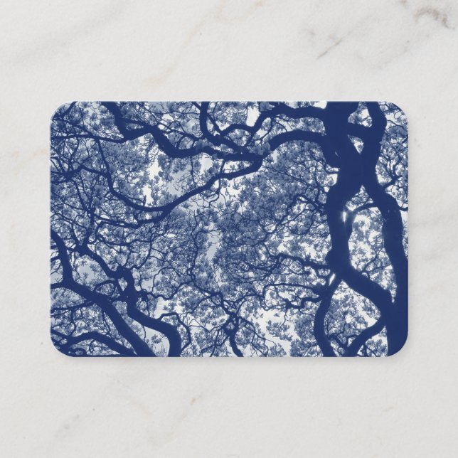 Magnolia Tree - Cyanotype Effect Business Card (Front)