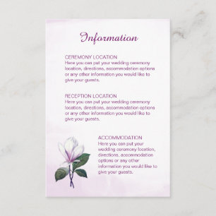Magnolia Wedding Information Cards